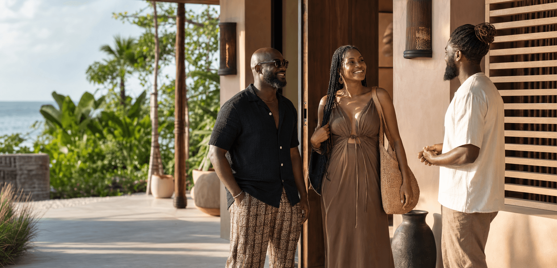 Black travelers receiving a warm welcome at a coastal boutique stay